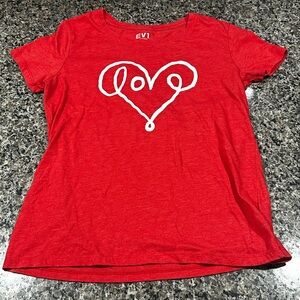 EV1 Red Love Heart Women's Short Sleeve Tee